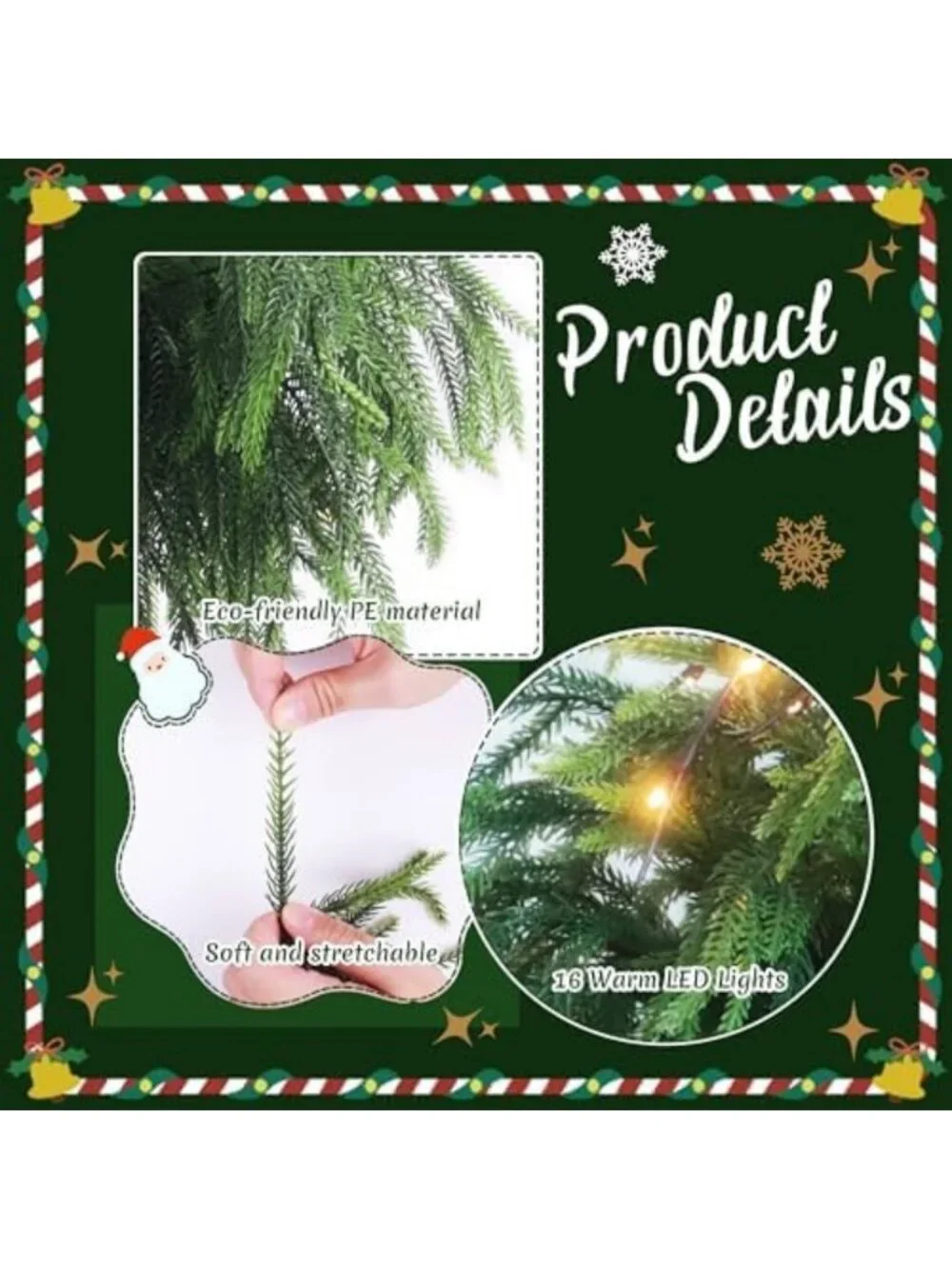 12 Pcs LED Norfolk Pine Branches - 27